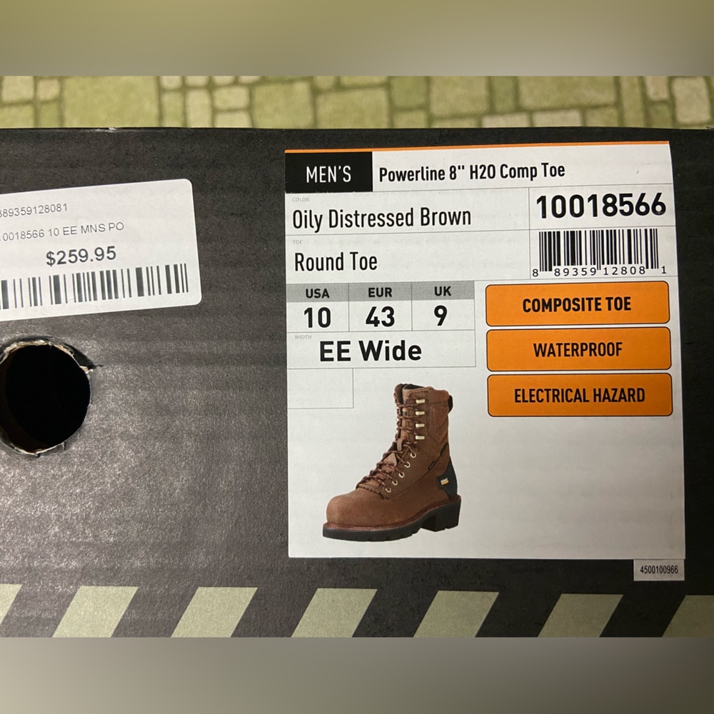 Ariat Men's Powerline 8" H2O Composite Toe Work Boot (Size: 10 Wide)